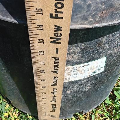 Three large flowerpots - heavy duty black Garden tubs Great for vegetable plants!