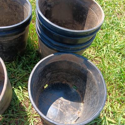 Approx 15 1. GALLON flowerpots - heavy duty black Garden tubs Great for vegetable plants!
