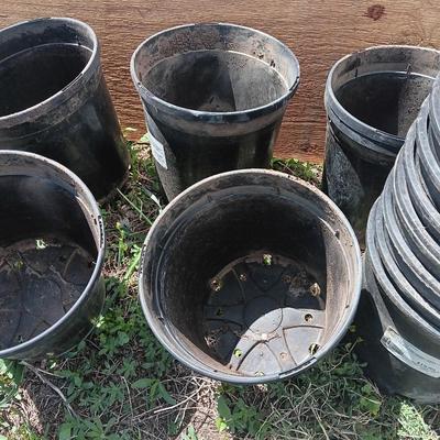 Variety of one gallon - heavy duty black Garden tubs Great for vegetable plants!