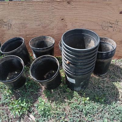Variety of one gallon - heavy duty black Garden tubs Great for vegetable plants!