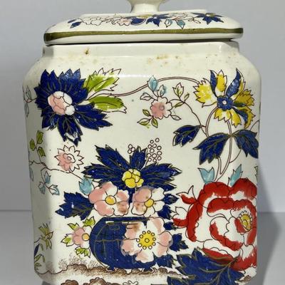 Vintage German Ceramic Cookie Jar 8-1/2" Tall in Good Preowned Condition.