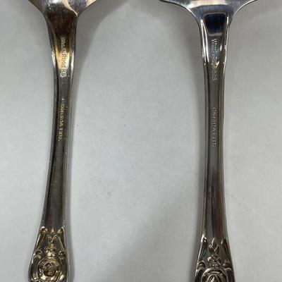 Vintage serving flatware, plated pie server and large spoon