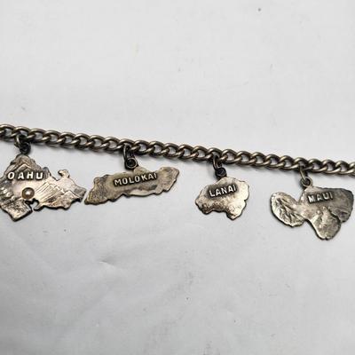 Three Vintage Sterling Silver Bracelets Charms 67gr