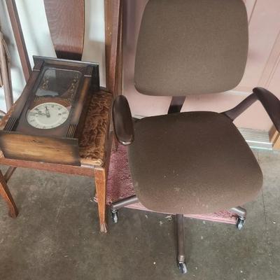 Chairs and clock