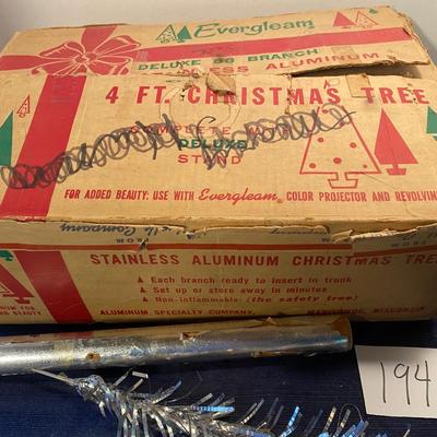Vintage 4â€™ Stainless Aluminum Christmas Tree