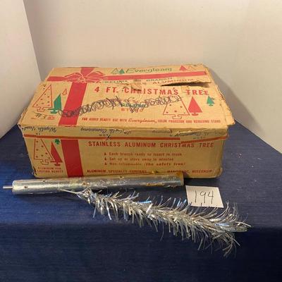 Vintage 4â€™ Stainless Aluminum Christmas Tree