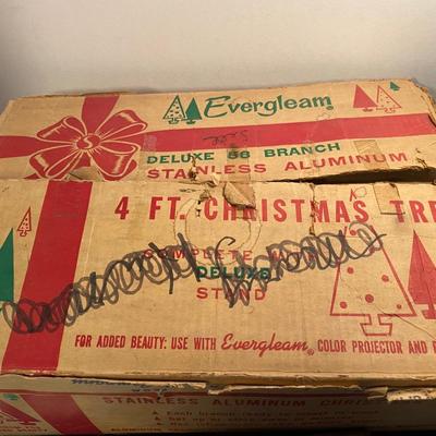 Vintage 4â€™ Stainless Aluminum Christmas Tree