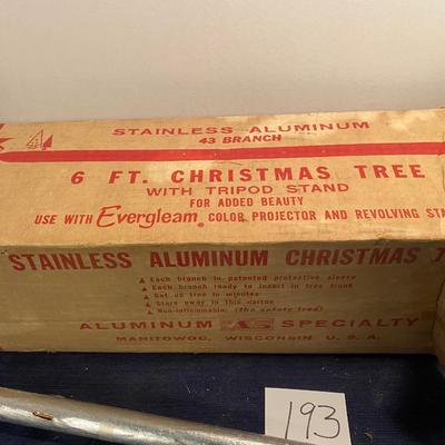 Vintage 6â€™ Stainless Aluminum Christmas Tree