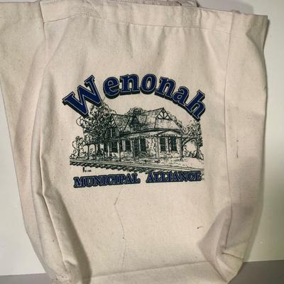 LOT 262F: Local Interest Wenonah, NJ Collection - Throw Blanket, Station Cross Stitch, Canvas Tote & More