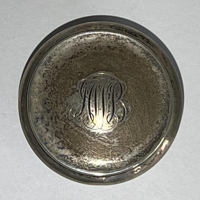 Antique Iridescent Steuben/Hawkes Verre De Soie Cosmetic Jar 4-3/4" Tall w/Monogrammed Silver Lid as Pictured. (No Damage but May...