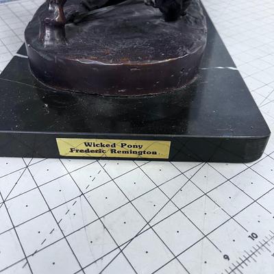 "WICKED PONY" by Fredrick Remington Bronze Sculpture 21" tall