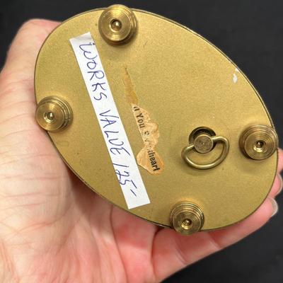 Fancy Swiss 7 jewel enameled alarm clock
