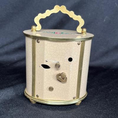 Fancy Swiss 7 jewel enameled alarm clock