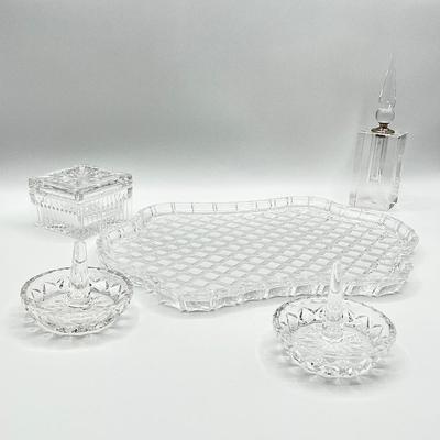 Five (5) Piece Glass Vanity Set