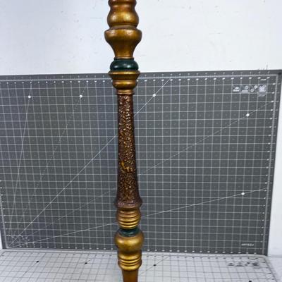 Antique Wood and Cast Brass Floor Lamp 