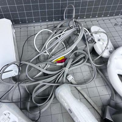 Wii Controller with Paddles and Cords