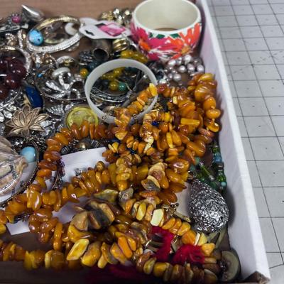 Mixed Lot of Jewelry  Earrings, Pins and Necklaces