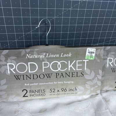 (4 Packages) Rod Pocket Window Covering 2 Panels Each Pack