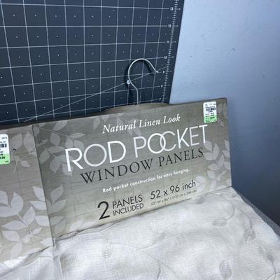 (4 Packages) Rod Pocket Window Covering 2 Panels Each Pack