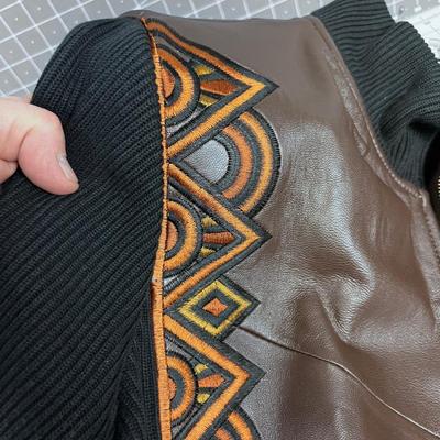 Brown/Black /Orange -Women's Knit Jacket by BOB MACKIE 