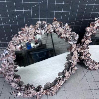 Cute Rustic Round Tin Mirrors (2) 