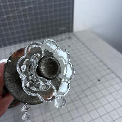 Glass Dangly Resin Candle Sticks