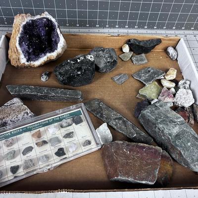 Rock Collection Including Large GEODE