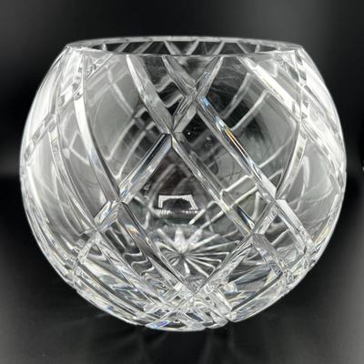 Crystal Sphere Bowl on Brass Stand