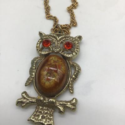 Orange owl Necklace