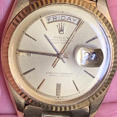 1960s Rolex Oyster Perpetual Watch 18k Gold In Original Box