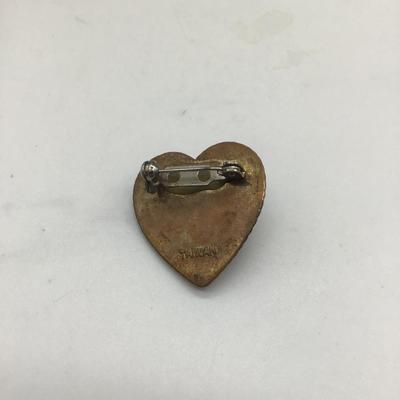 Vintage Taiwan heart brooch