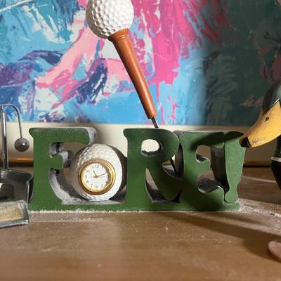 LOT 308: Golf & Sports Memorabilia w/ Golf Painting