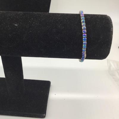 Blue adjustable charm bracelet