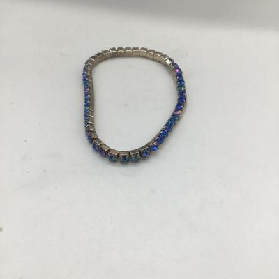 Blue adjustable charm bracelet