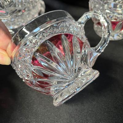 Gorgeous German crystal Ruby Flashed Tom & Jerry set