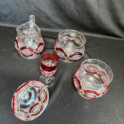 EAPG Ruby Flashed table set