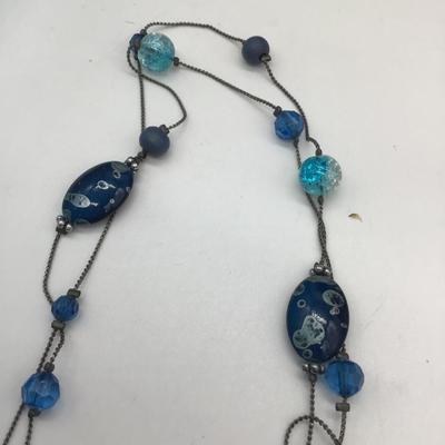 Blue glass necklace