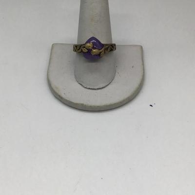 Vintage Cocktail Ring Purple Stone