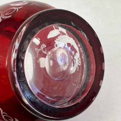 Egermann Bohemian Ruby Cut to clear pitcher