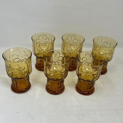 Anchor Hocking Floral juice glasses