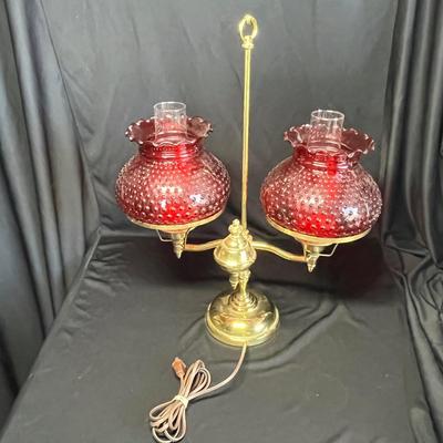 Two light Antique Brass lamp