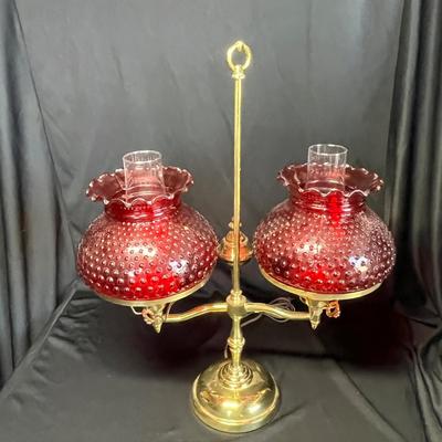 Two light Antique Brass lamp