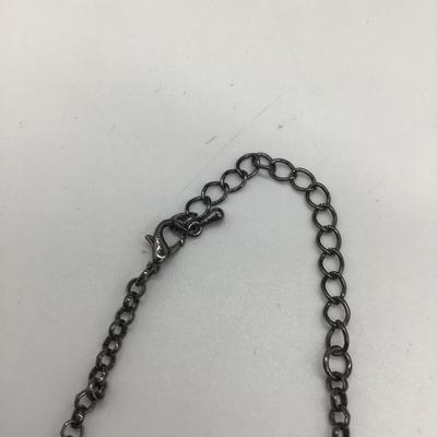 Vintage glass heart flower designed necklace