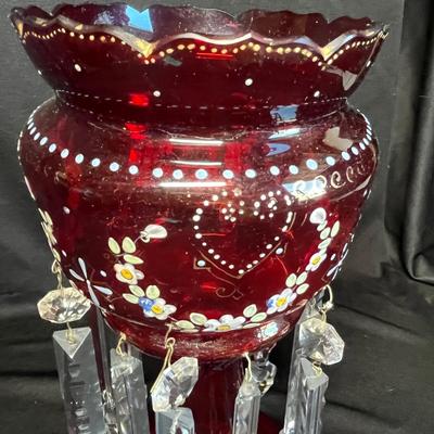 1800s Cranberry Mantle Lustre