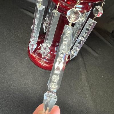 1800s Cranberry Mantle Lustre