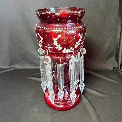 1800s Cranberry Mantle Lustre