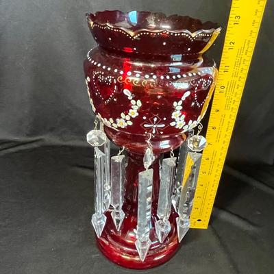 1800s Cranberry Mantle Lustre