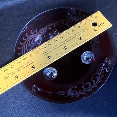 Egermann bohemian ruby cut to clear candy box