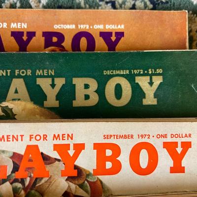 Lot of 13 Vintage Playboy Magazines 1970-72