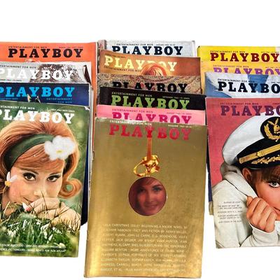 Lot of 16 Vintage Playboy Magazines 1963-65